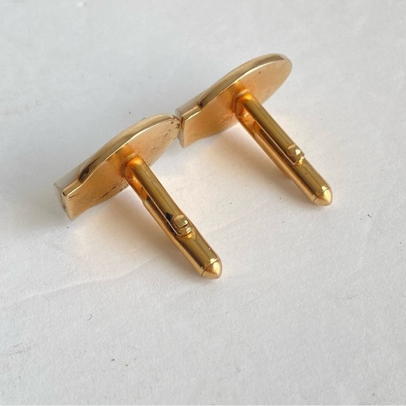 Vintage Swank Cuff Links 60s Gold Tone Faux Mother Of Pearl MOP - Picture 4 of 8